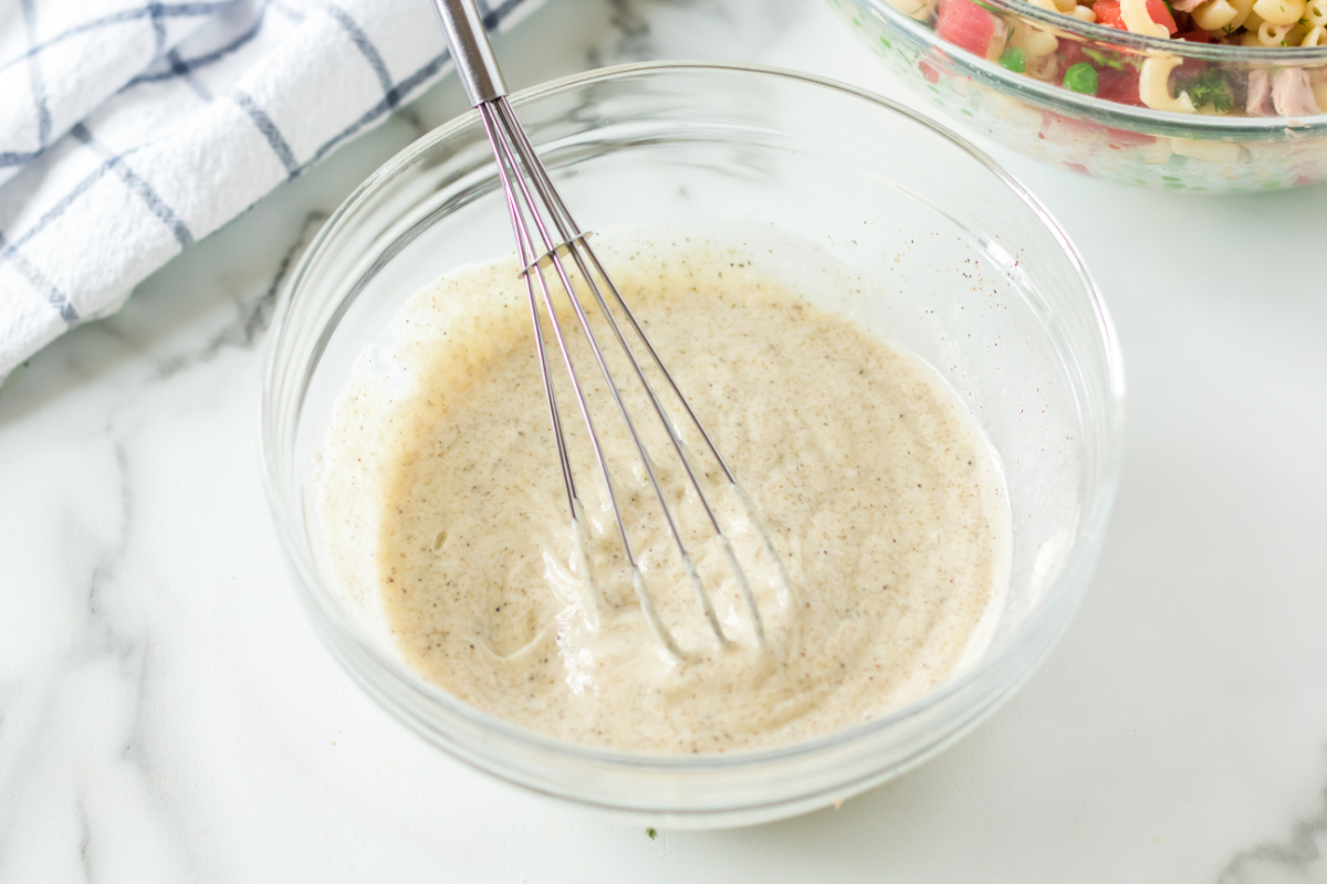 dressing for salad in a bowl