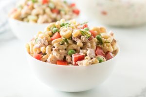 Tuna Pasta Salad in bowls