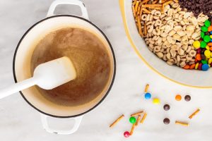 butter and brown sugar melted in a bowl