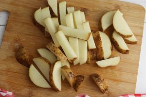 potatoes cut into small wedges