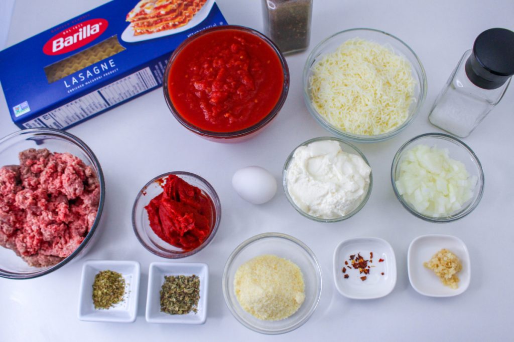 ingredients for Bundt Pan Lasagna