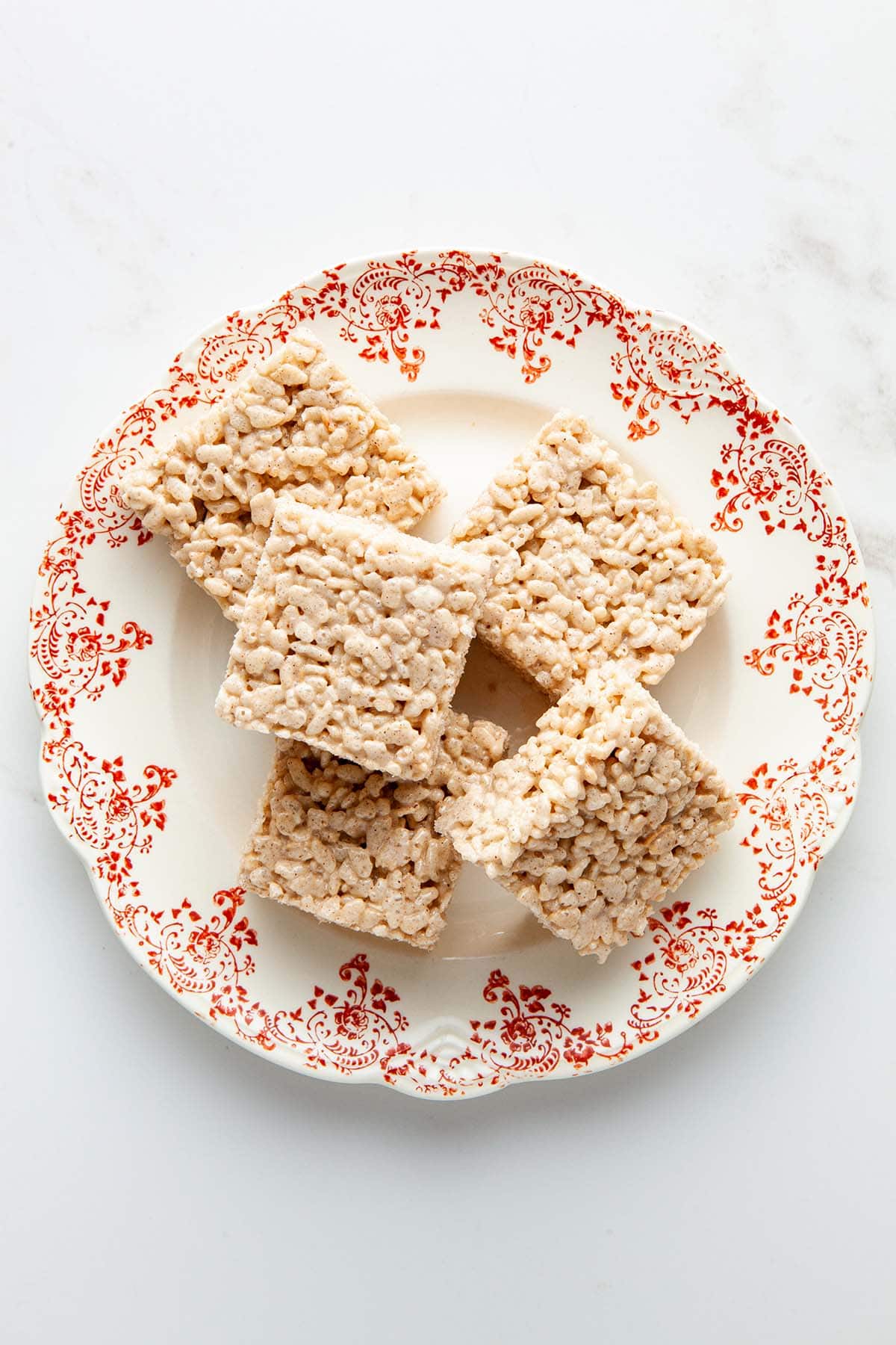 Chai Spiced Rice Krispie Treats on a plate