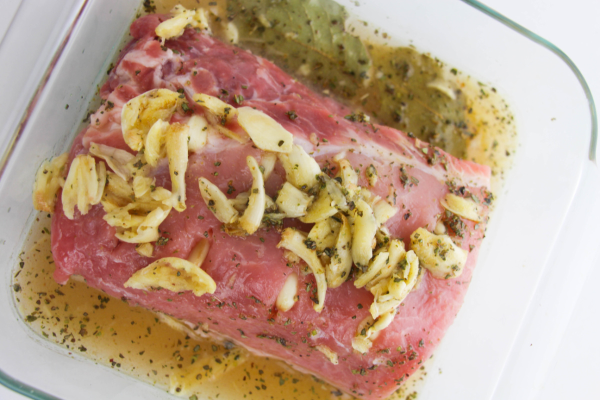 pork sitting in marinade