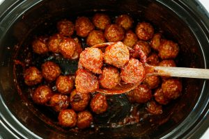 cooked Slow Cooker Apricot Chipotle Meatballs