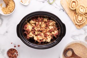 bacon added to slow cooker