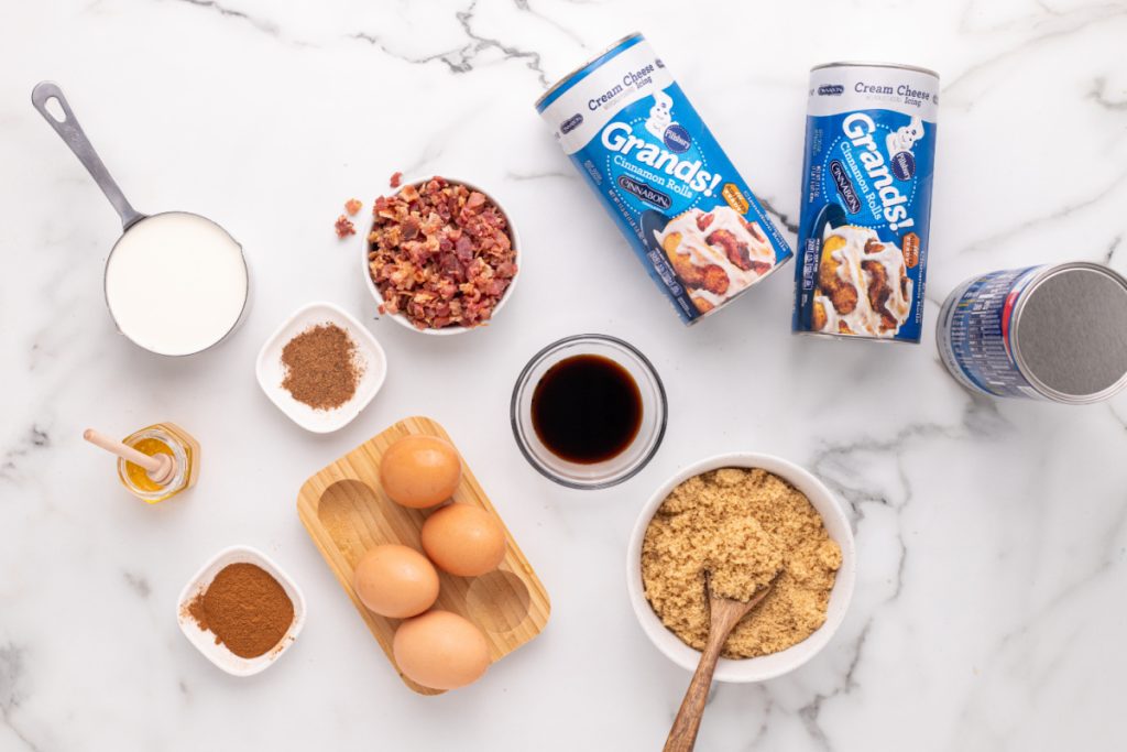 Slow Cooker Cinnamon Roll Casserole ingredients