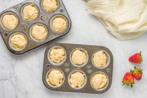 batter placed in cupcake liners