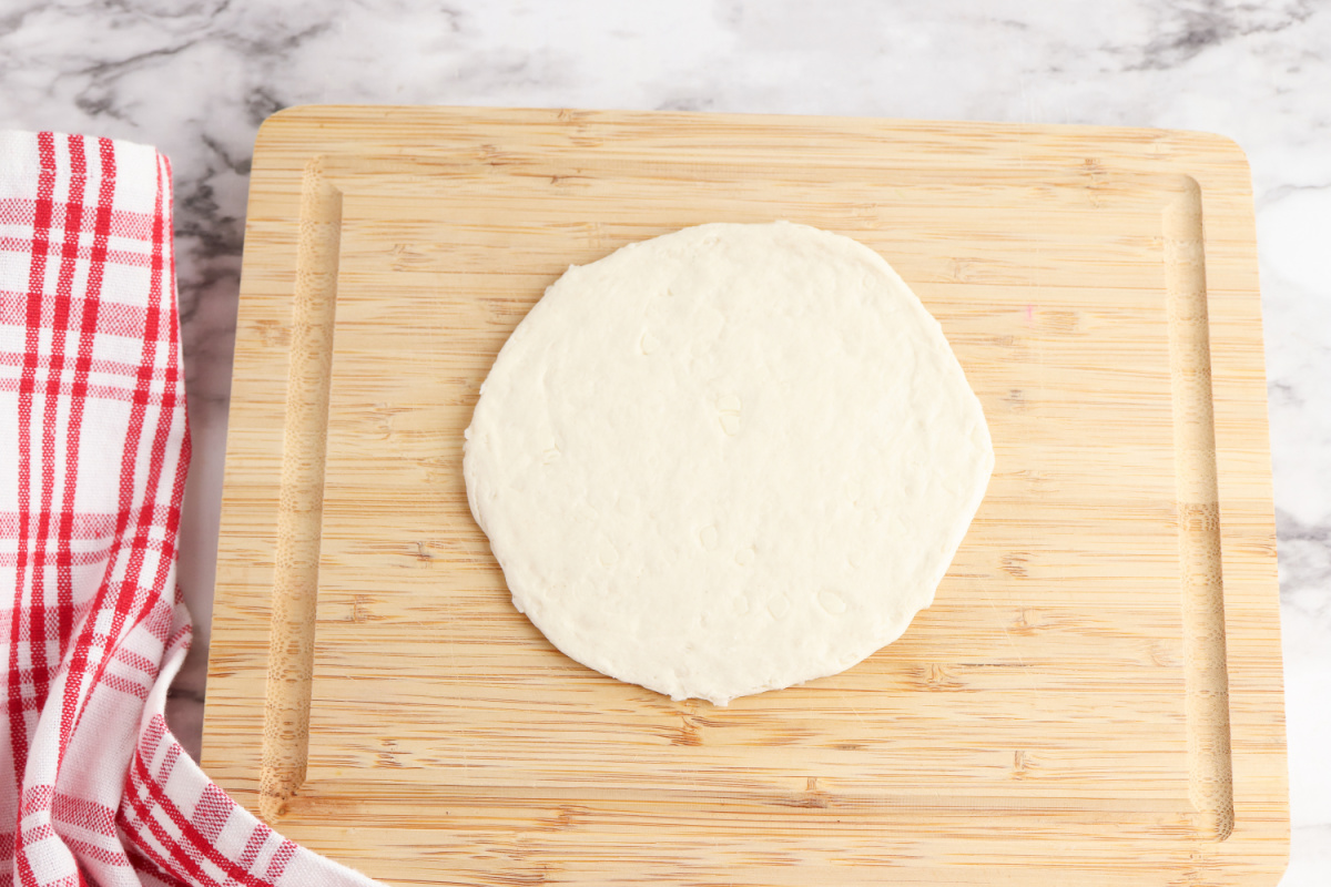 dough rolled out flat