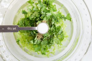 cilantro lime marinade in a bowl