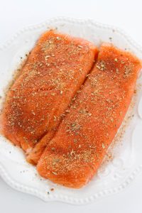 seasoning added to salmon