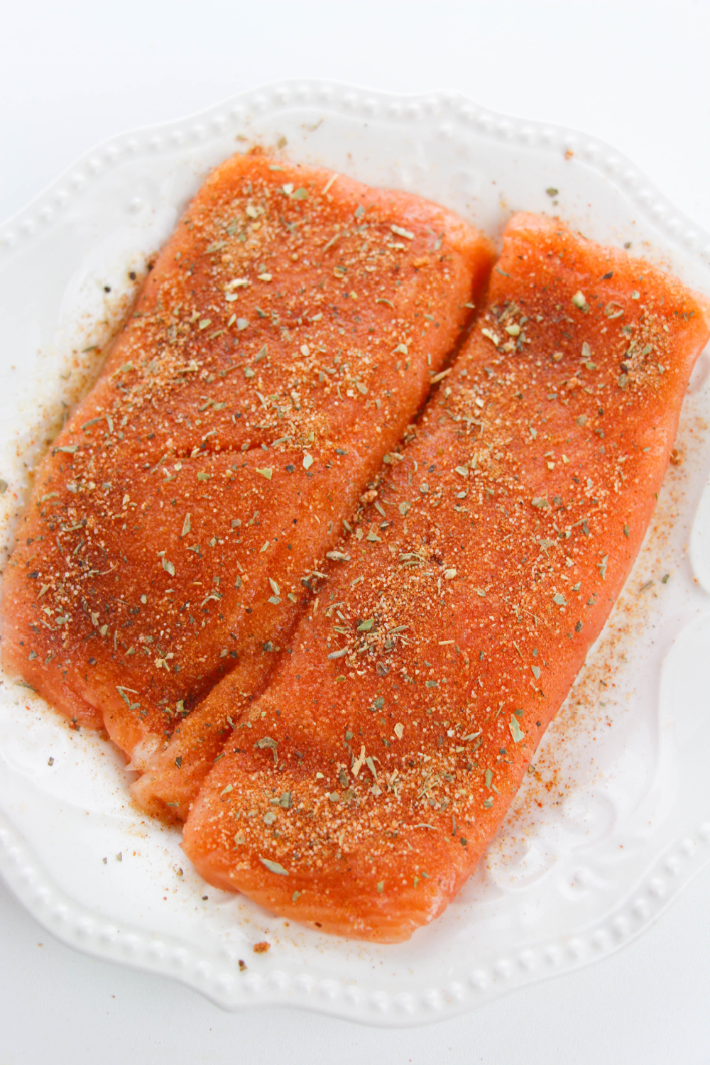 seasoning added to salmon