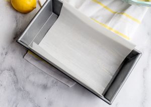 parchment paper placed in baking pan