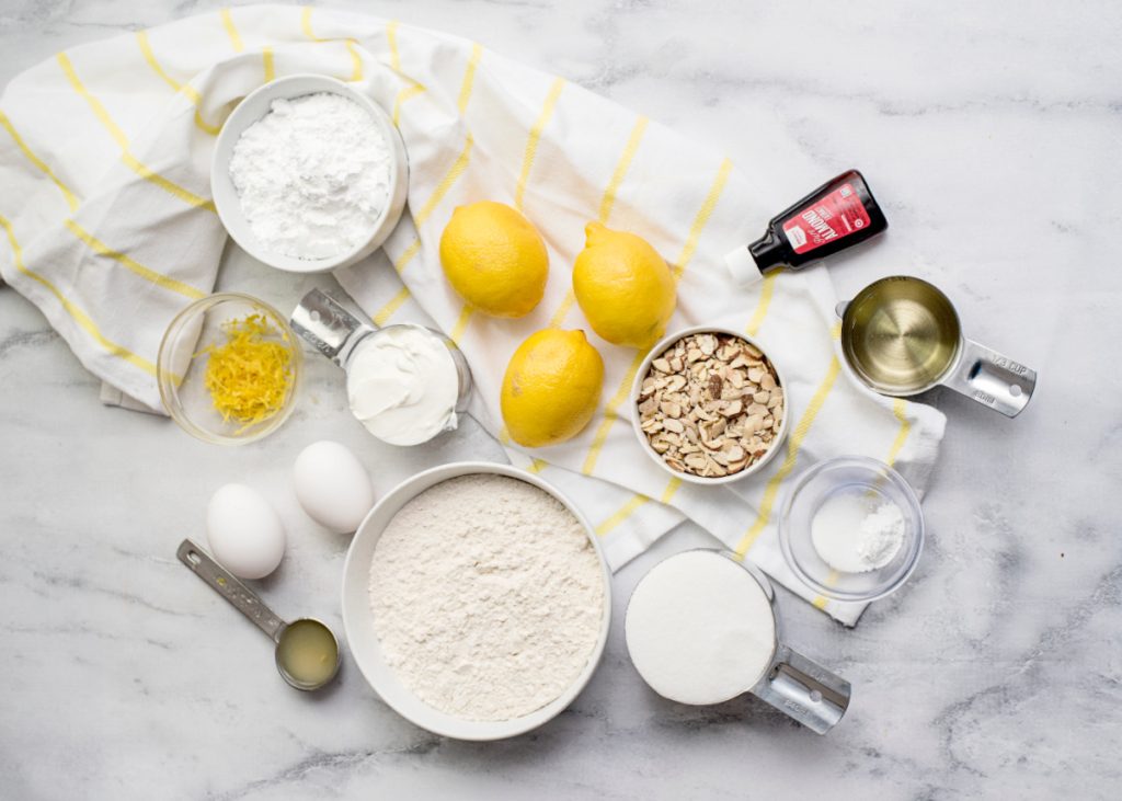 ingredients for Almond Lemon Bread