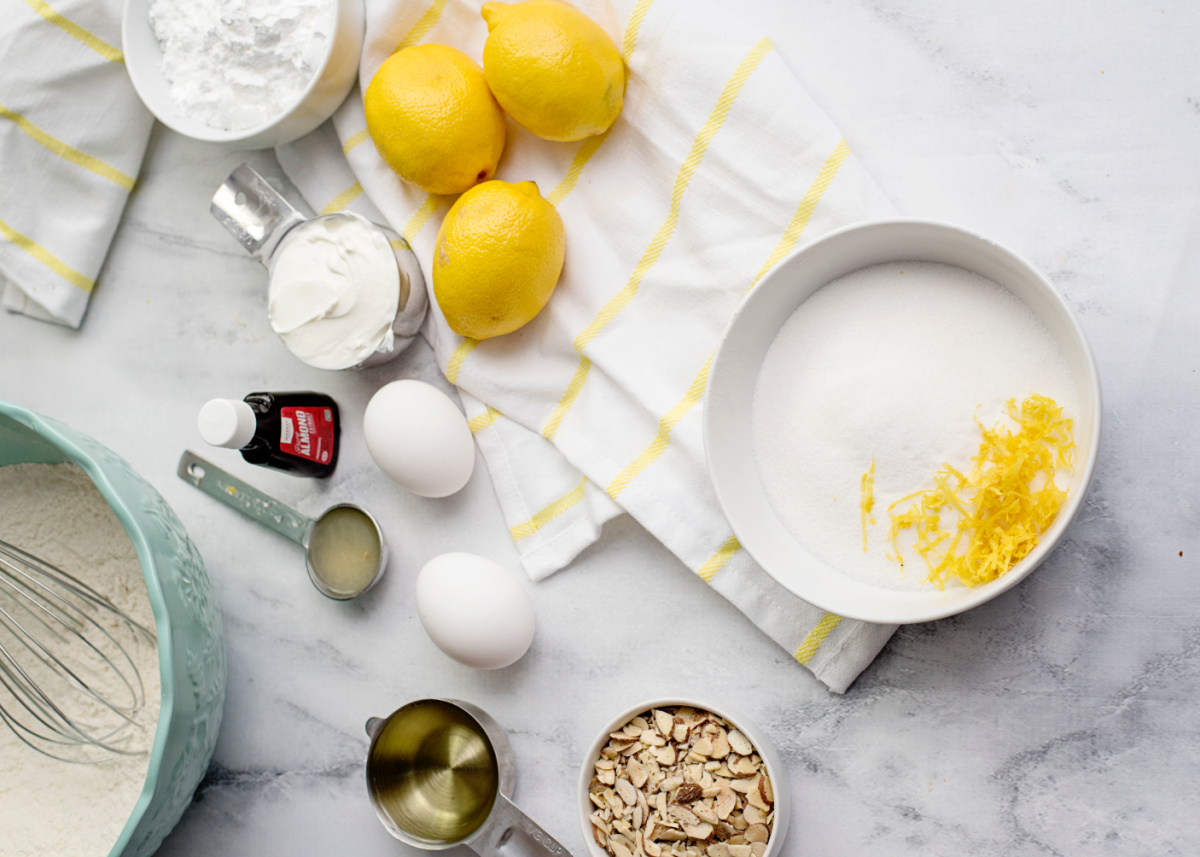 lemon zest and sugar in a bowl