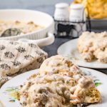 Bacon and Sausage Gravy on a plate