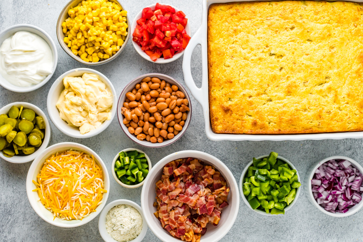 ingredients for cornbread salad