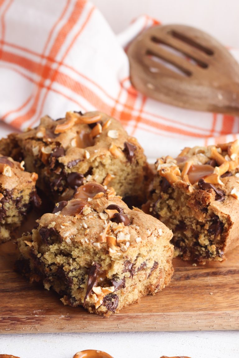 Kitchen Sink Cookie Bars on a cutting board