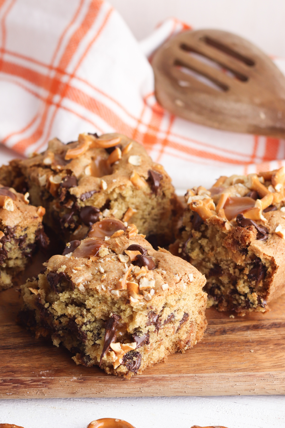 Kitchen Sink Cookie Bars on a cutting board