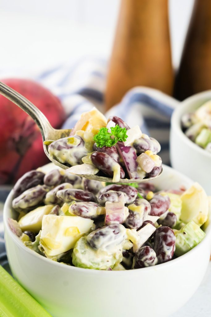 kidney bean salad in a bowl