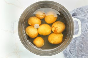 potatoes in a pot of water