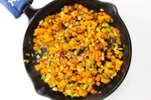 cooked veggies in a pan