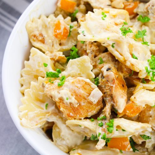Easy Cajun Pasta Skillet in a bowl