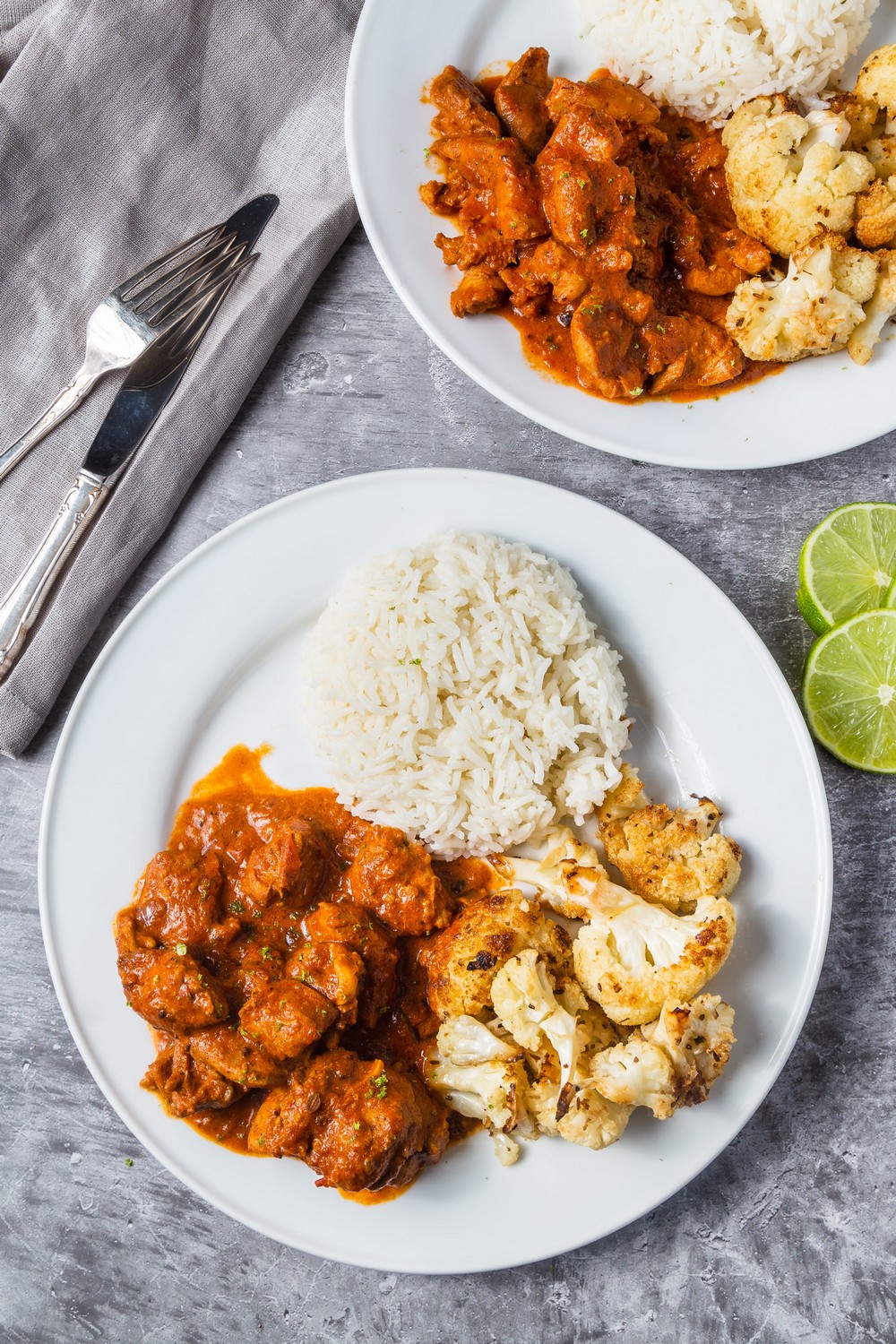 instant pot butter chicken on plates