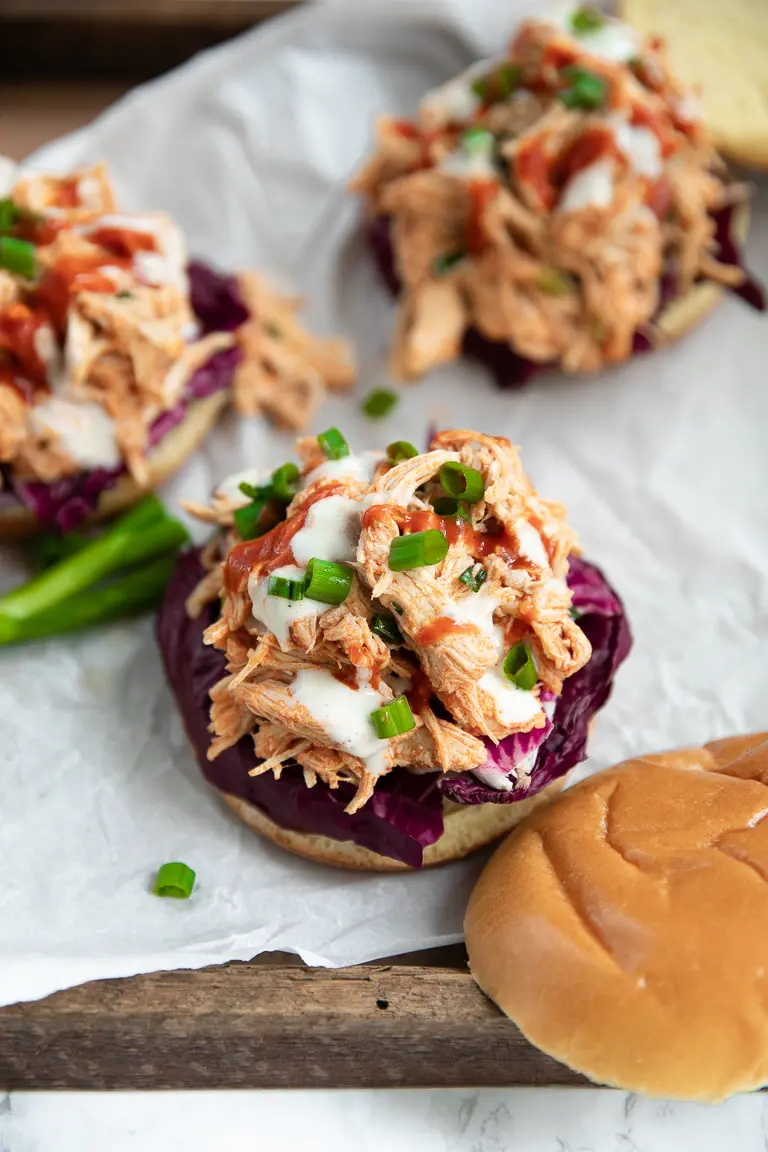 shredded buffalo chicken sandwiches