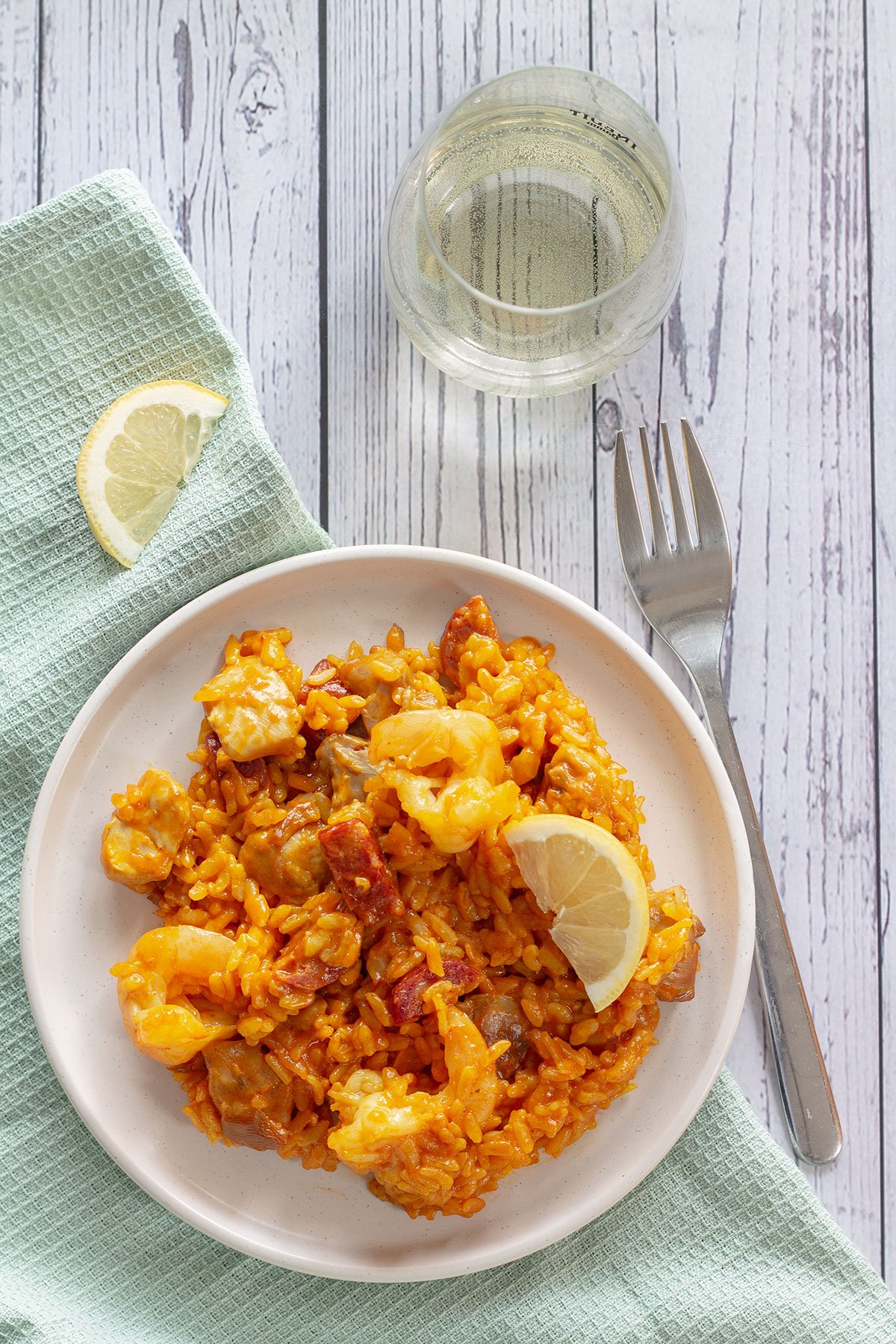 instant pot paella on a plate