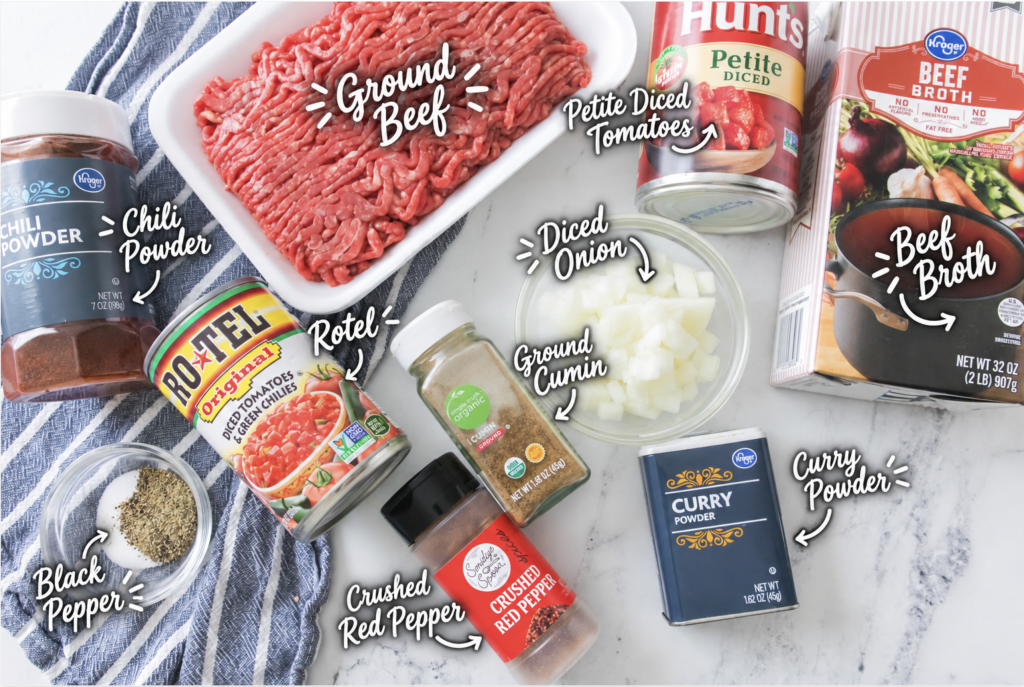Easy Instant Pot Chili ingredients 