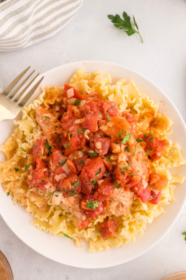 Slow Cooker Chicken Paprikas on a plate