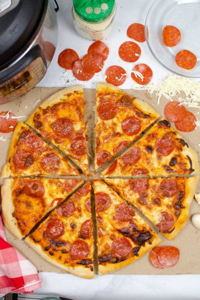 pizza cut into slices