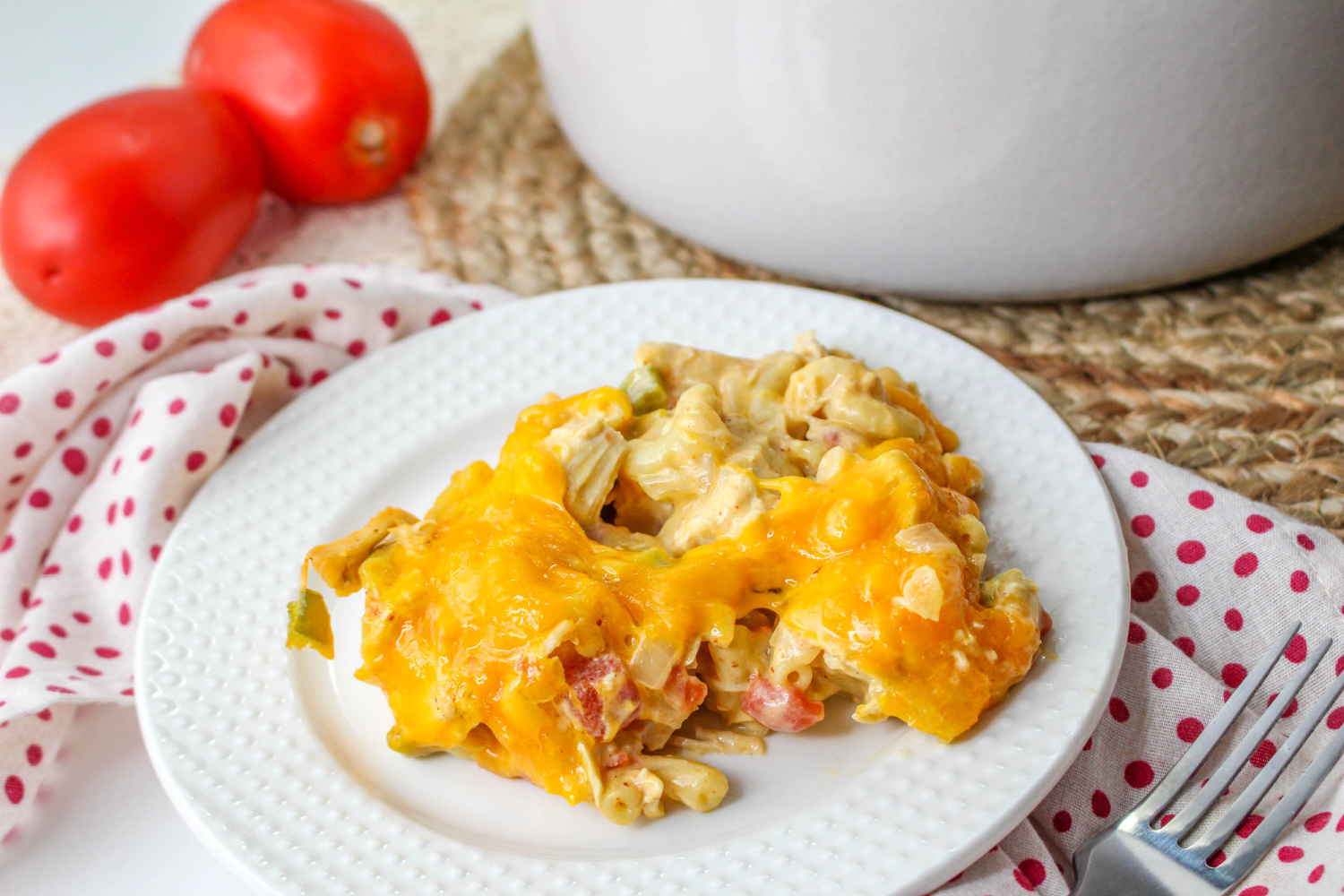 King Ranch Chicken Mac and Cheese on a plate