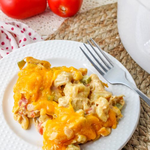 King Ranch Chicken Mac and Cheese on a plate